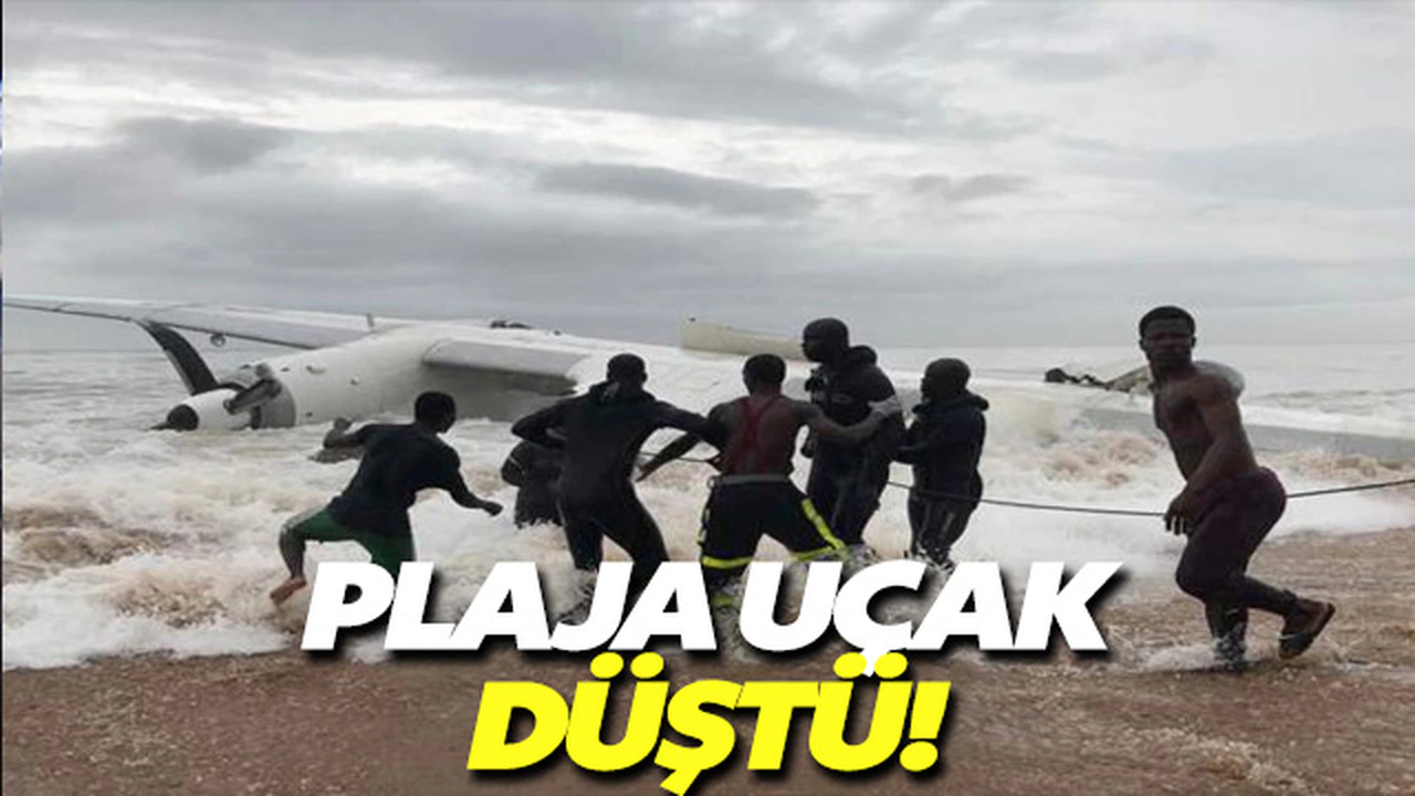 Plaja uçak düştü