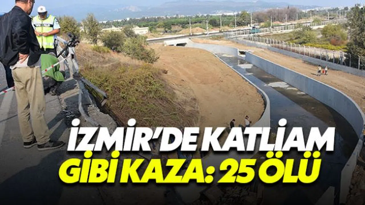 İzmir'de kaçak göçmenleri taşıyan kamyon dere yatağına uçtu