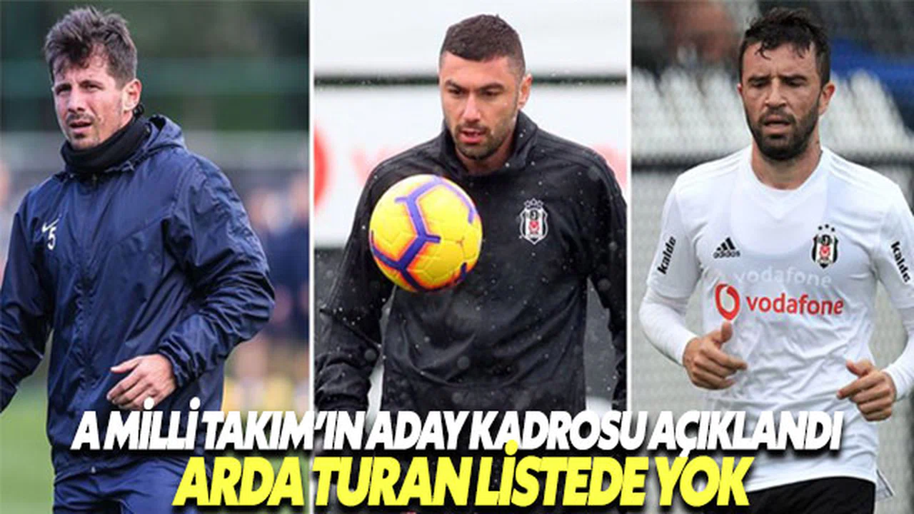 A Milli Takım aday kadrosu açıklandı. Listede Arda Turan yok