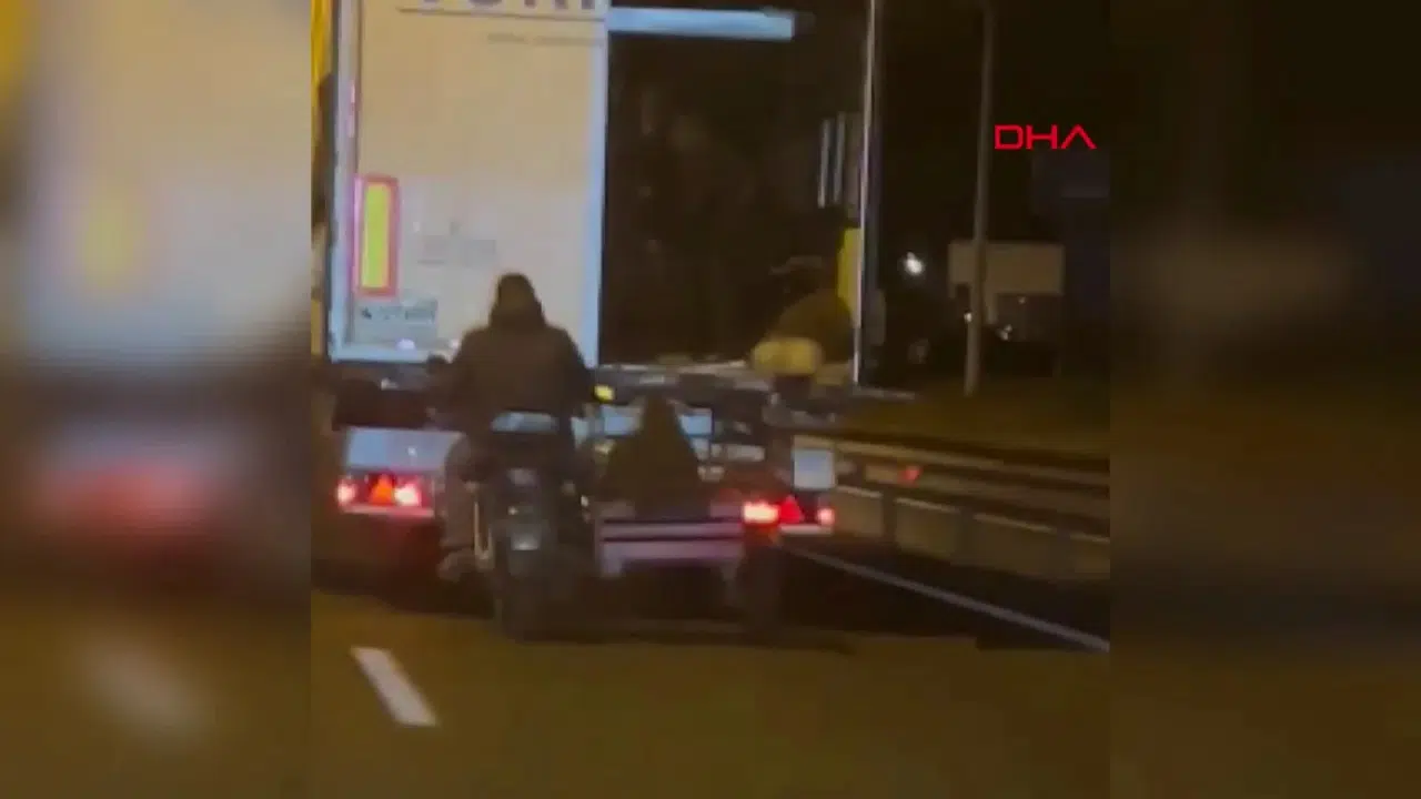 Diyarbakır'da Hareket Halindeki TIR'dan Koyun Hırsızlığı Görüntülendi