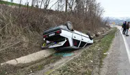 Samsun'da meydana gelen trafik kazasında otomobil ters döndü, sürücü yara almadı mı?