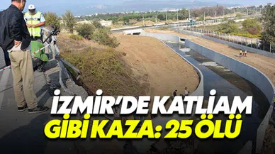 İzmir'de kaçak göçmenleri taşıyan kamyon dere yatağına uçtu