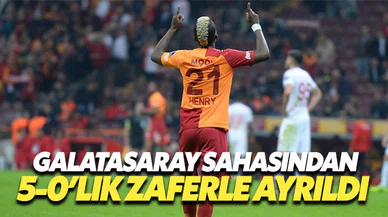 Galatasaray sahasında 5-0 Antalyaspor'u mağlup ederek yenilmezlik serisini sürdürdü