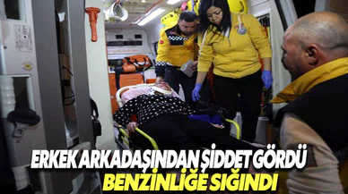 Sevgili şiddetinden kaçtı, benzinliğe sığındı