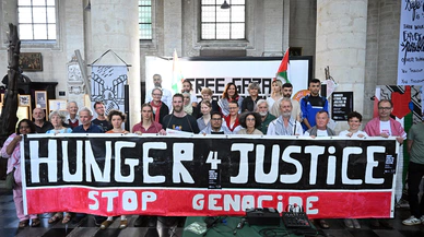 Brüksel'de Kilise'de Filistin için açlık grevi!