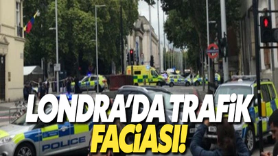 Londra'da bir araç kalabalığın arasına daldı