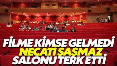 Filme kimse gelmedi, Necati Şaşmaz salonu terk etti