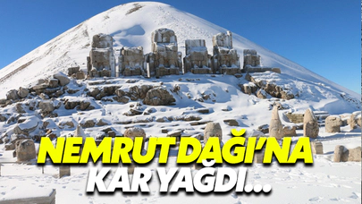 Nemrut Dağı'na Kar Yağdı