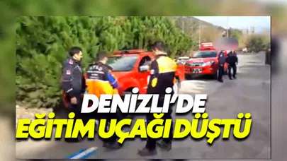 Denizli'de eğitim uçağı düştü arama kurtarma çalışması başlatıldı