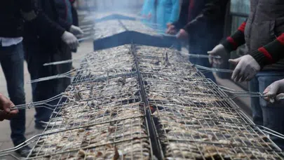 Hamsi Festivali'nde iki saatte üç ton hamsi tükendi