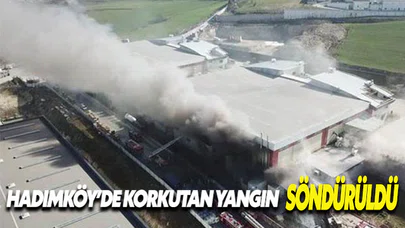 Hadımköy fabrika yangınında soğutma çalışmaları sürüyor