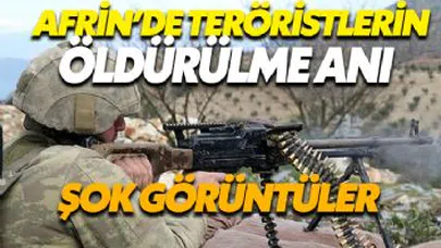 Afrin'de Kameraya Yansıyan Teröristler Öldürüldü