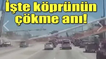 Köprü, otomobillerin üzerine böyle çöktü