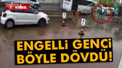 Engelli adamı sokak ortasında dövdüler