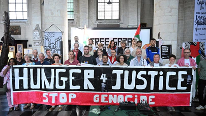 Brüksel'de Kilise'de Filistin için açlık grevi!