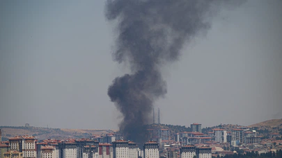 Ankara’da boş arazideki yangın fabrikaya ulaştı