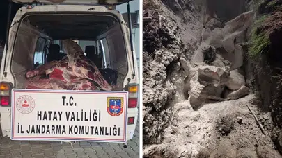 Hatay'da 1 Ton Menşei Belirsiz Kırmızı Et İmha Edildi