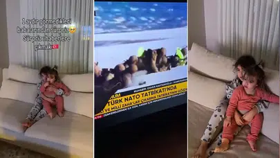 Çocuklar, 1 Aydır Görmedikleri Asker Babalarını NATO Tatbikatında Nasıl İzlediler?