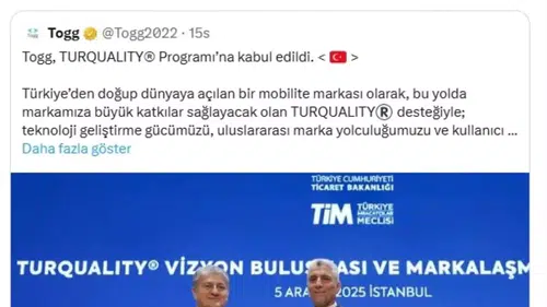 Bakan Kacır: Yolun Açık Olsun Togg