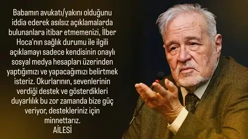 İlber Ortaylı'nın Sağlık Durumu Nedir? Kızı Açıklamalarda Bulundu