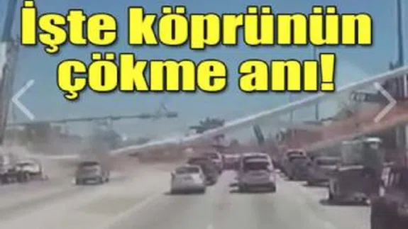 Köprü, otomobillerin üzerine böyle çöktü