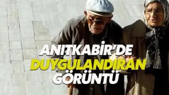 Anıtkabir'e ele ele gelen yaşlı çift duygu dolu anlar yaşattı