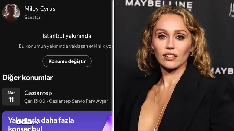 Miley Cyrus Gaziantep'te Konser Verecek Mi? Spotify'daki Bilgiler Ne Anlama Geliyor?