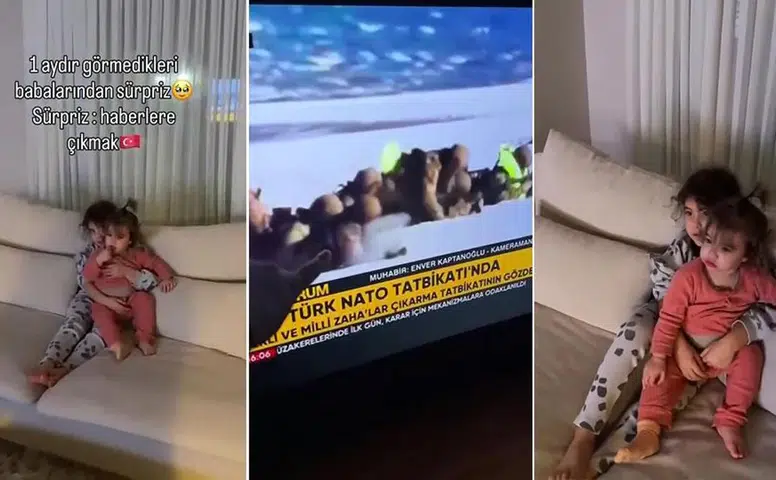 Çocuklar, 1 Aydır Görmedikleri Asker Babalarını NATO Tatbikatında Nasıl İzlediler?